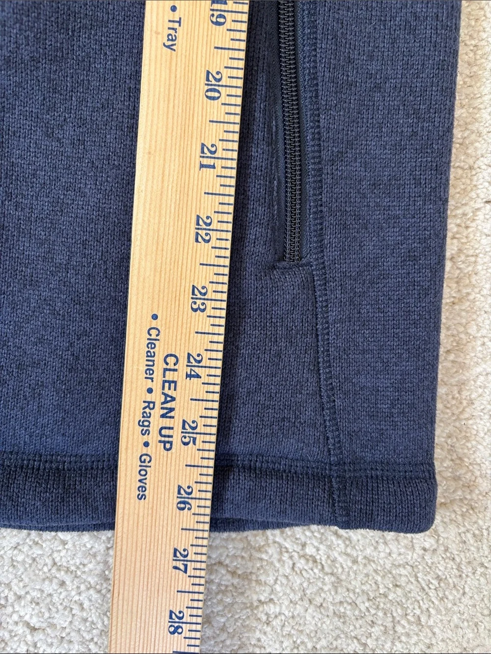 North Face Gordon Lyons Sweater Jacket Full Zip Fleece Navy Blue Pockets Mens XS